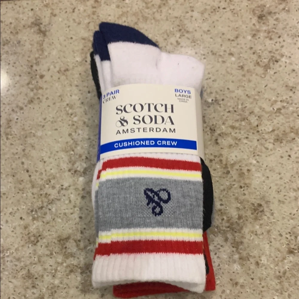 NWT Scotch & Soda 3-Pack Quarter Length Socks Size Large